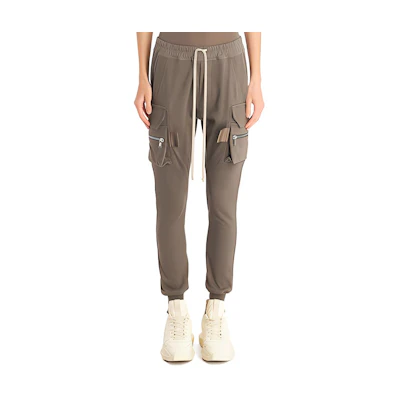 (Women) RICK OWENS Slim Fit Elastic Waist Jogger Pants with Large Pockets. RP01B4323-BA-34