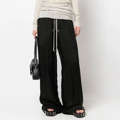 (W) Rick Owens 純色抽繩寬褲針織休閒長褲 黑色. RP01C5361J09 Lookbook (W) Rick Owens 純色抽繩寬褲針織休閒長褲 黑色. RP01C5361J09