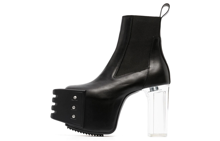 (W) Rick Owens Beatle Chelsea Boot 'Black Calfskin'