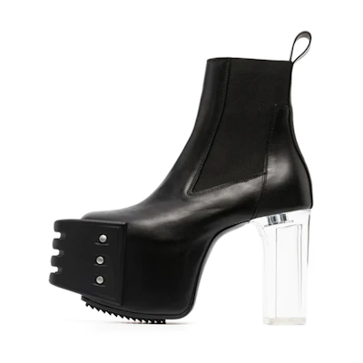 (W) Rick Owens Beatle Chelsea Boot 'Black Calfskin'
