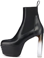 (Women) Rick Owens Calfskin High-Heel Round Toe Chelsea Boots 'Black' RP01C5847LCGDEG-990D (Women) Rick Owens Calfskin High-Heel Round Toe Chelsea Boots 'Black' RP01C5847LCGDEG-990D