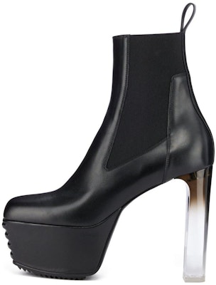 (Women) Rick Owens Calfskin High-Heel Round Toe Chelsea Boots 'Black' RP01C5847LCGDEG-990D Buy (Women) Rick Owens Calfskin High-Heel Round Toe Chelsea Boots 'Black' RP01C5847LCGDEG-990D