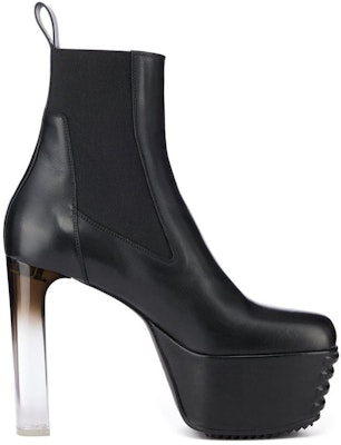 (Women) Rick Owens Calfskin High-Heel Round Toe Chelsea Boots 'Black' RP01C5847LCGDEG-990D Order (Women) Rick Owens Calfskin High-Heel Round Toe Chelsea Boots 'Black' RP01C5847LCGDEG-990D