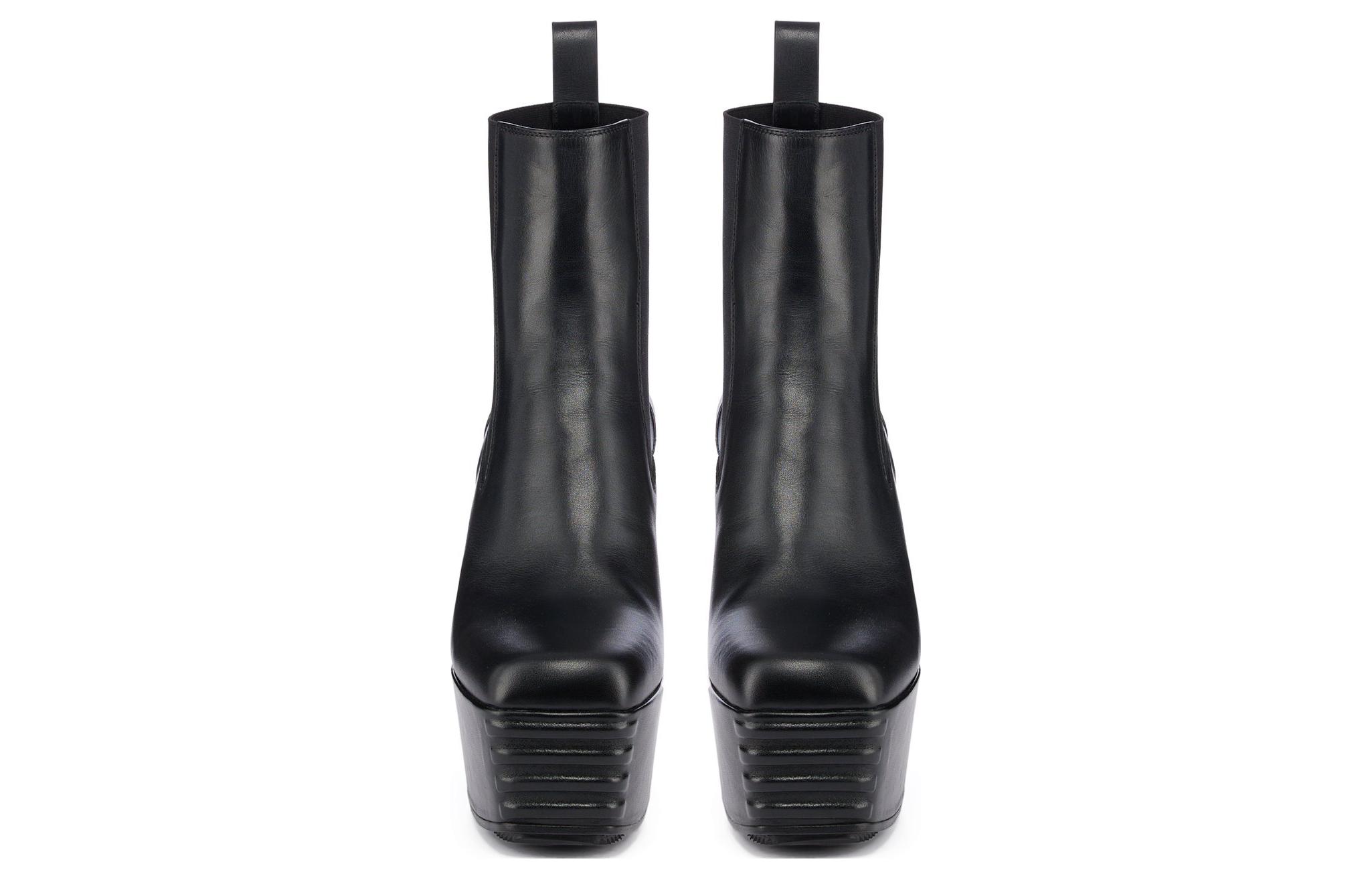 Lookbook (W) Rick Owens 小牛皮高跟圆头切尔西靴 '黑色' RP01C5847LCGDEG-990D