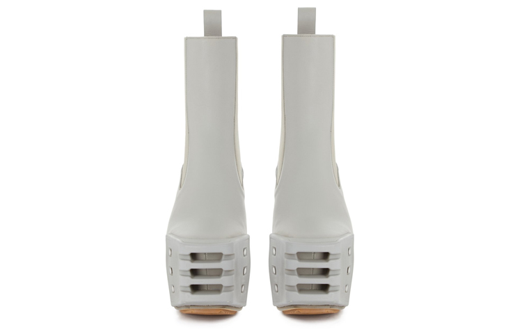 Lookbook (W) リック オウエンス カーフスキン プラットフォーム チェルシー ブーツ (グレー) RO02B6843LCGGR-08080