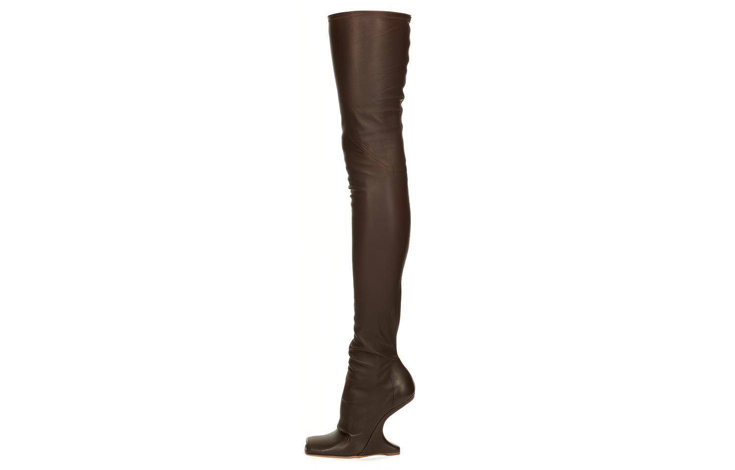 (W) Rick Owens Cantilever 'Brown Over-The-Knee'