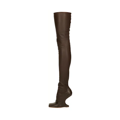 (W) Rick Owens Cantilever 'Brown Over-The-Knee'