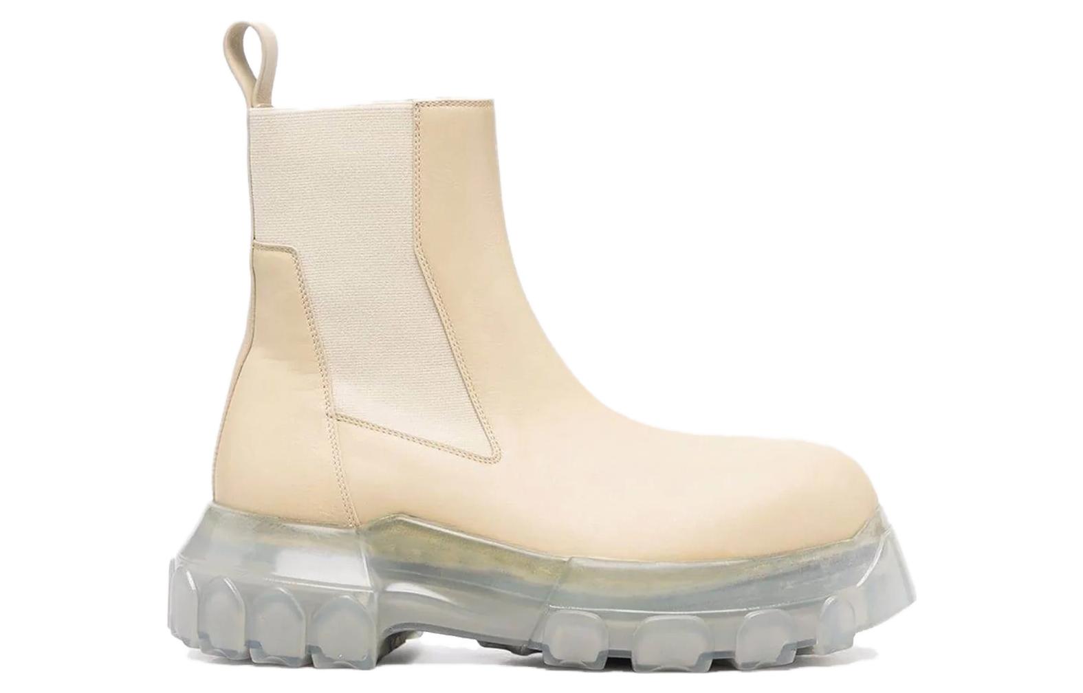 Order (Women) Rick Owens Chelsea Boot 'Beige Elastic Panel' RP01B4881LDE-320