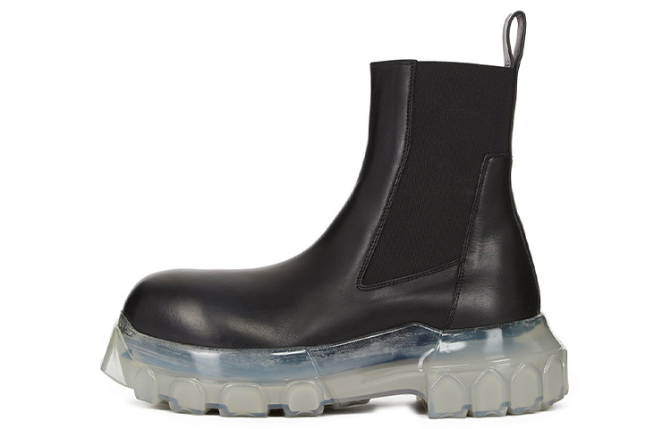 (W) Rick Owens Chelsea Boot 'Black Leather Slip-On'