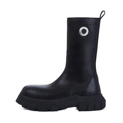 (W) Rick Owens Creeper Bozo Tractor 'Black Fashion Leather Boots'