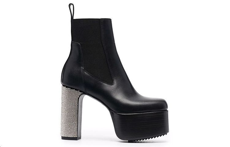 Order (W) Rick Owens 水晶装饰厚底短靴 '黑色' RP02A7841LGES3-090D