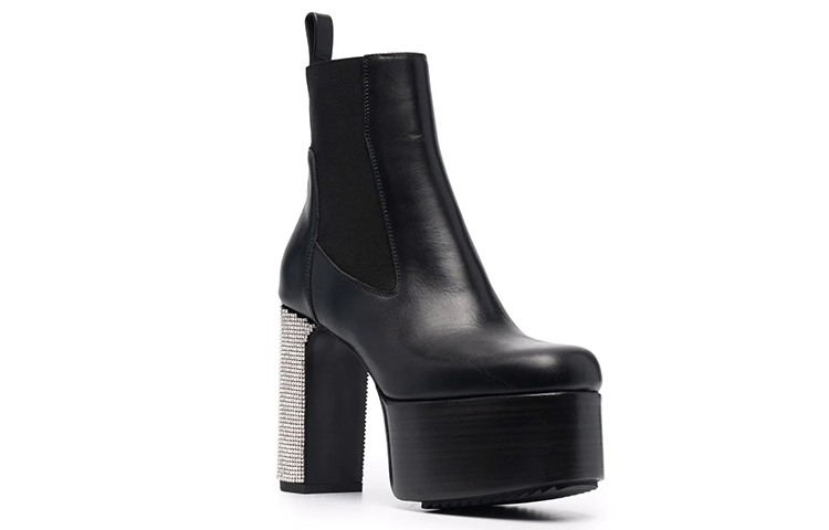 Lookbook (W) Rick Owens 水晶装饰厚底短靴 '黑色' RP02A7841LGES3-090D