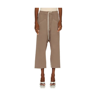 (Women) Rick Owens DRKSHDW Beige Loose-Fit Cropped Pants. DS02A3325-RN
