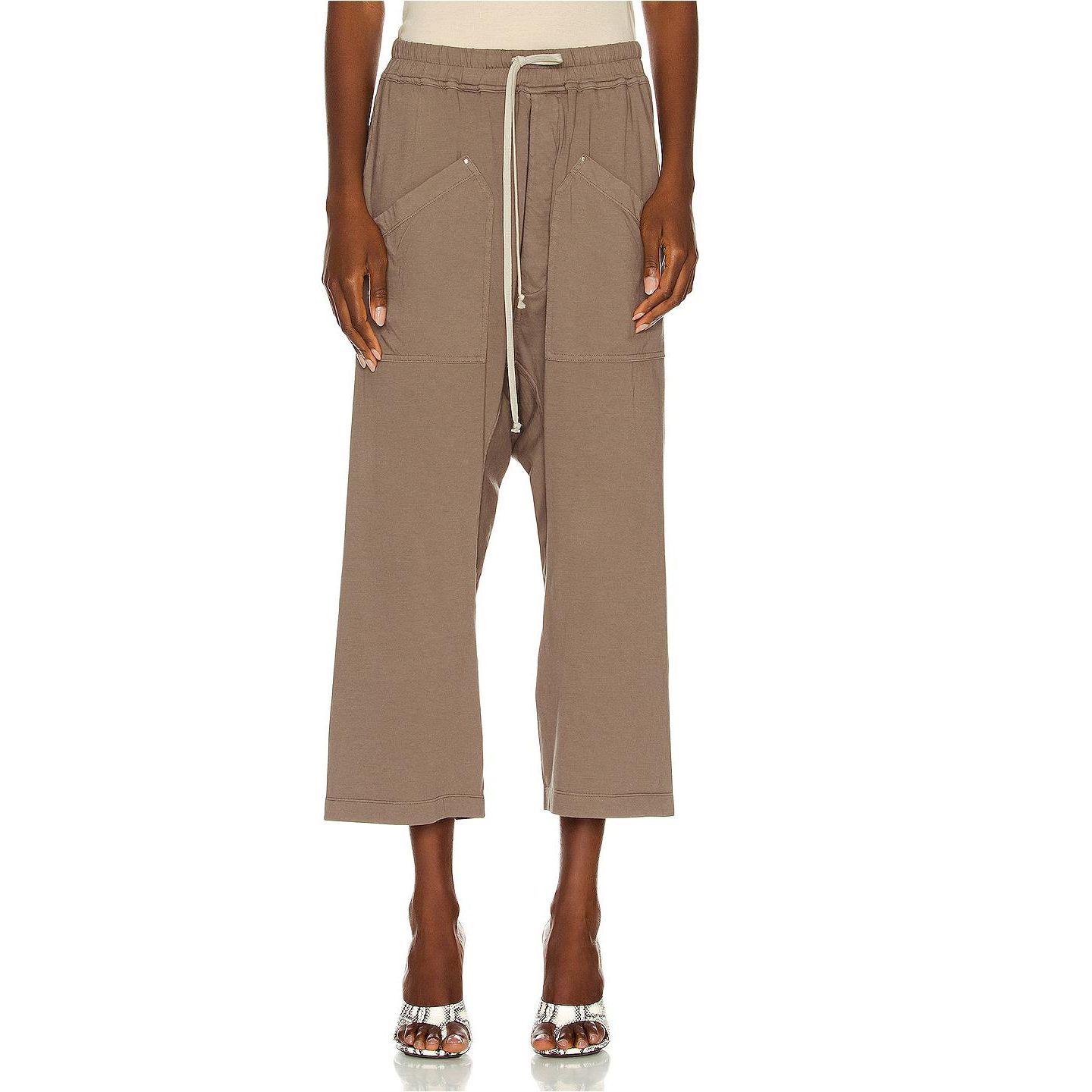 Shop (W) Rick Owens DRKSHDW Celana Pendek Loose-Fit Beige. DS02A3325-RN