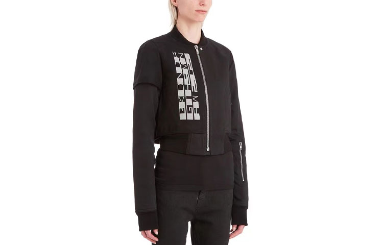 Lookbook (W) Rick Owens DRKSHDW 黑色字母印花长袖夹克. DS02A3739TWRNP3-0961