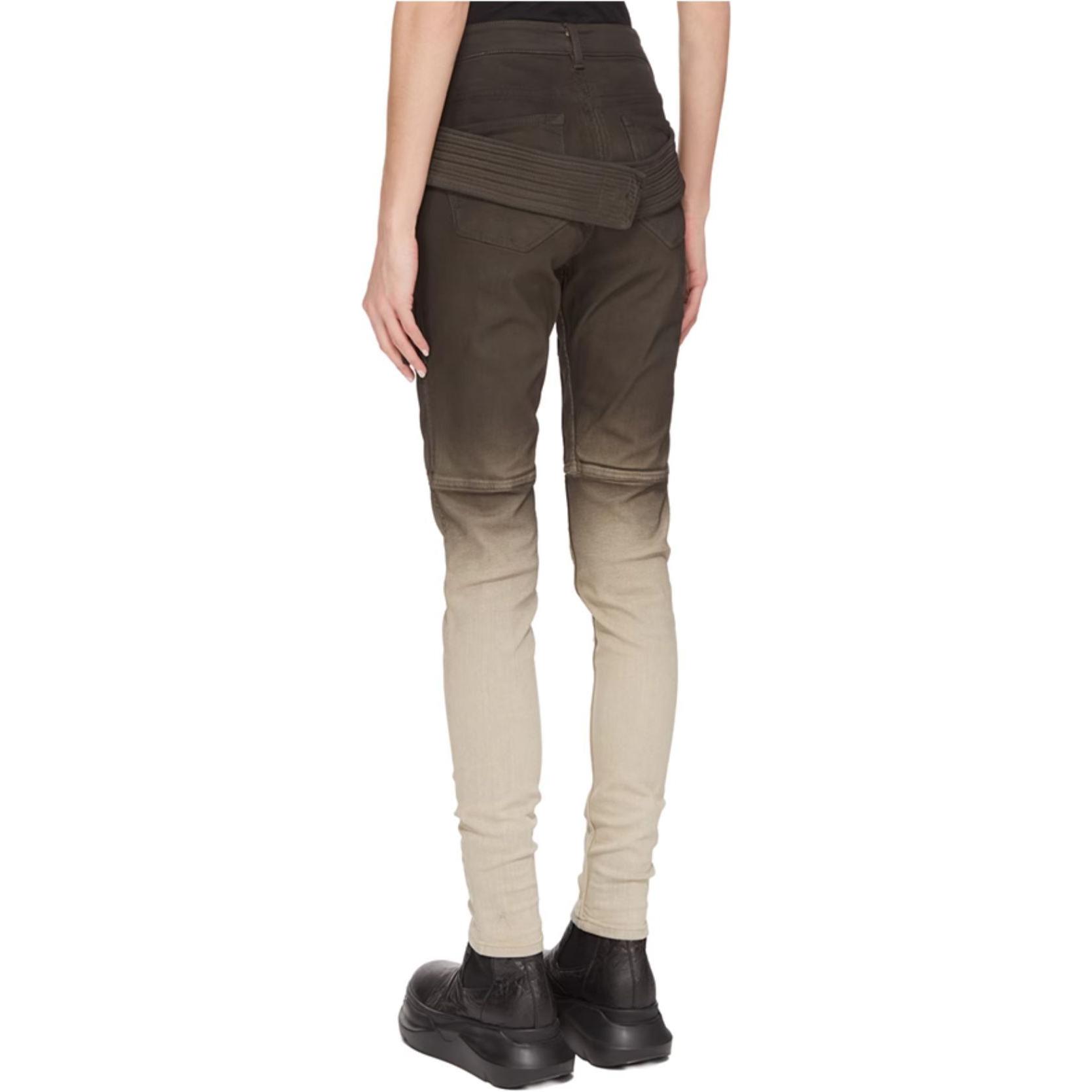 Shop (W) Rick Owens DRKSHDW Slim-Fit Jeans Hitam Abu Gradasi Mutiara. DS02C5312SBEDE19D