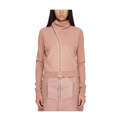 (Women) Rick Owens DRKSHDW Asymmetric Zip Pocket Knit Sweater Women’s Deep Pink SS24 DS01D1239RIG-13