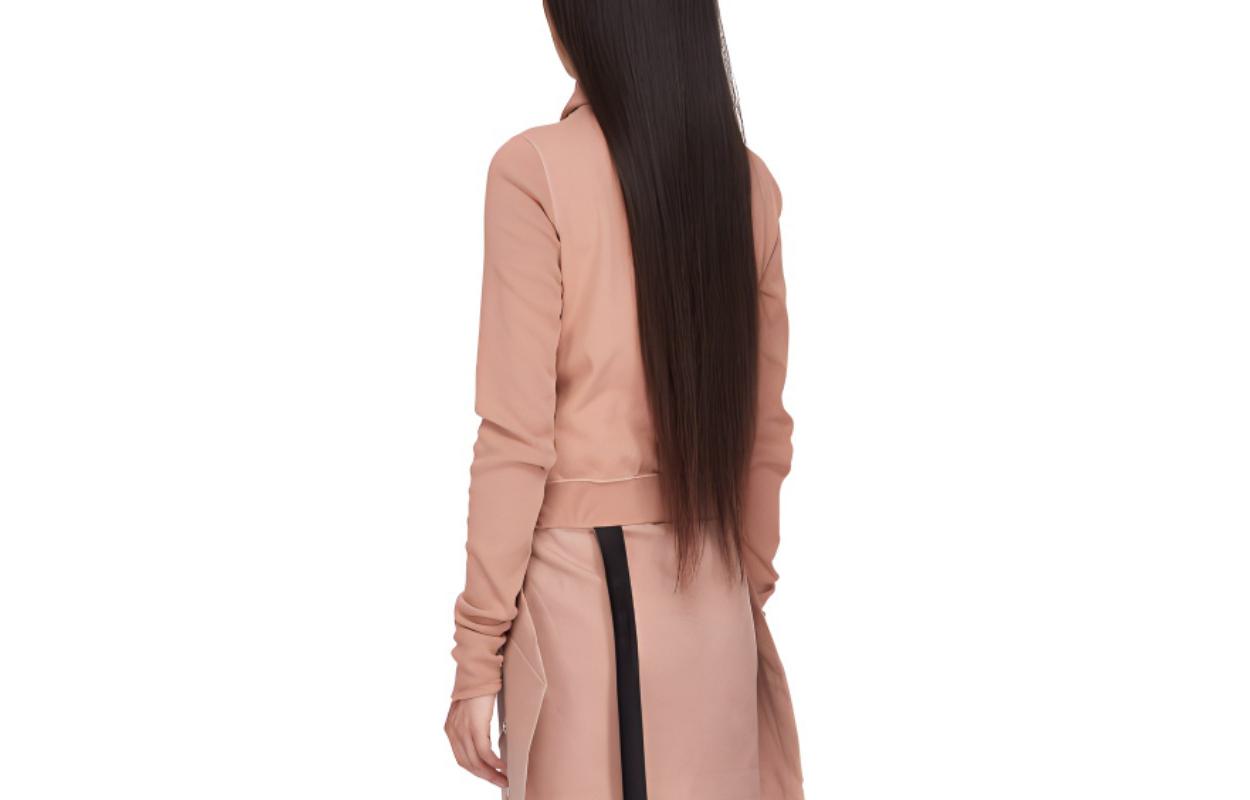 Lookbook (W) Rick Owens DRKSHDW 女款不对称拉链口袋针织衫 深粉色 SS24 DS01D1239RIG-13