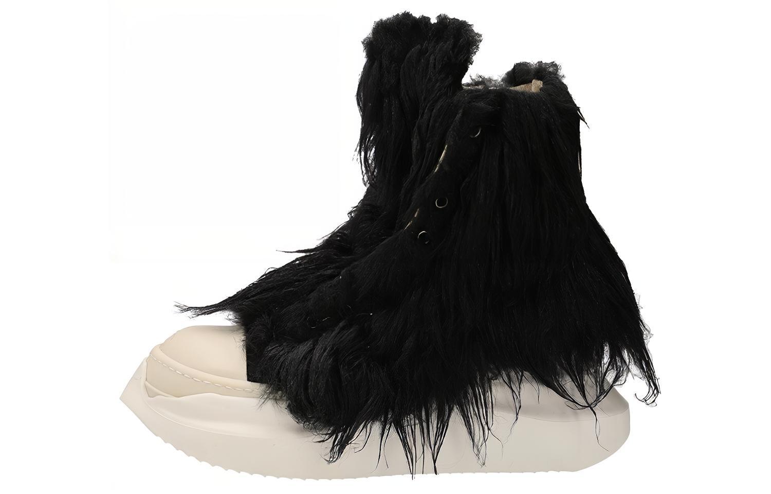 (Women) Rick Owens DRKSHDW Black 'Abstract Faux Fur' DS02B4840FF-911