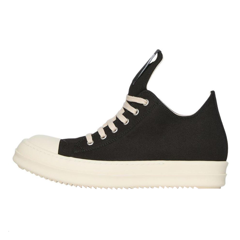 (Women) Rick Owens DRKSHDW Black Canvas Low-Top Lace-Up Sneakers DS01E3802DOEH1-911