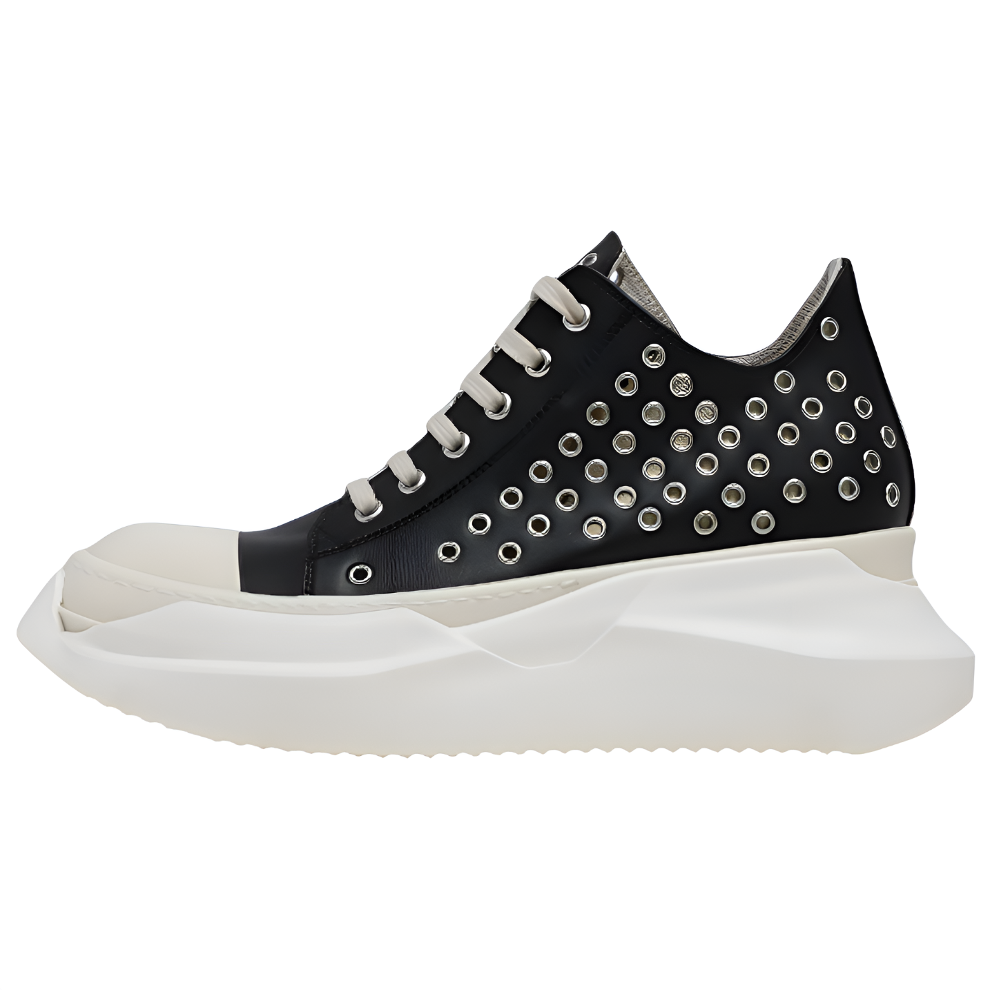 (Women) Rick Owens DRKSHDW Black Leather Platform Low-Top Casual Sneakers DS01C6842VLES2-911