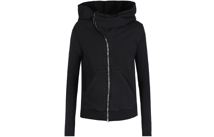 (Women) Rick Owens DRKSHDW Black Solid Zip-Up Hooded Jacket DS17S5226-FL-09