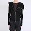 Lookbook (W) Rick Owens DRKSHDW Jaket Hoodie Hitam Dengan Resleting DS17S5226-FL-09