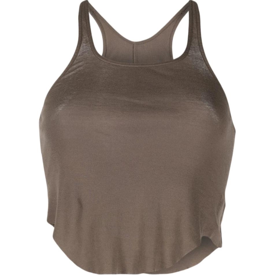 (Women) Rick Owens DRKSHDW Brown Shoulder Strap Tank Top Pullover. DS02C5100B-34