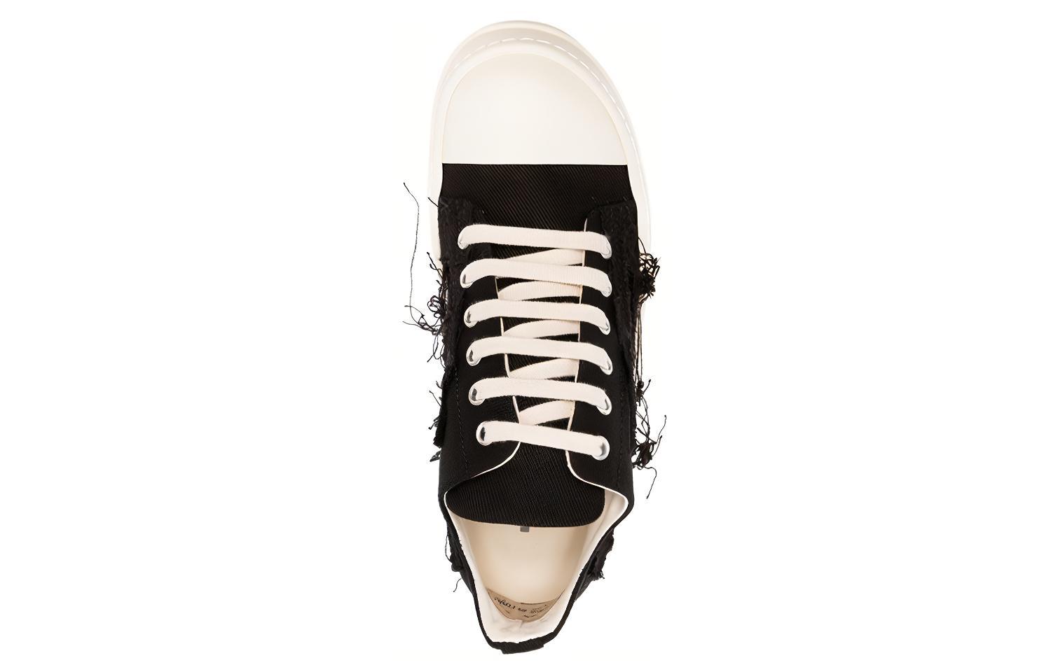 Lookbook (W) Rick Owens DRKSHDW Canvas Low ''Nero Distressed'' DS02C5809SLASH-911