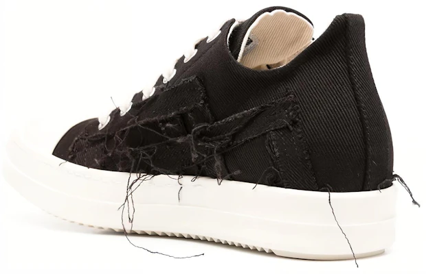 (W) Rick Owens DRKSHDW Canvas Low ''Nero Distressed'' DS02C5809SLASH-911 Shop (W) Rick Owens DRKSHDW Canvas Low ''Nero Distressed'' DS02C5809SLASH-911