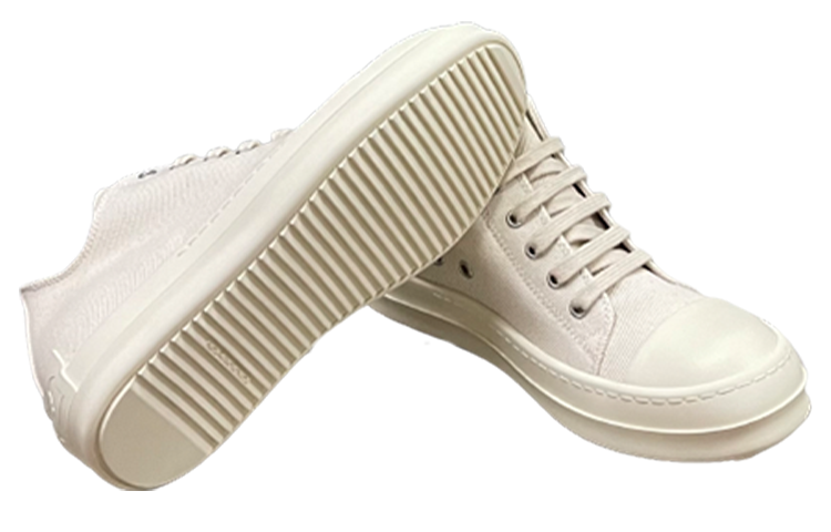 (W) Rick Owens DRKSHDW Canvas Slip-On Mid 'White' 圖 6