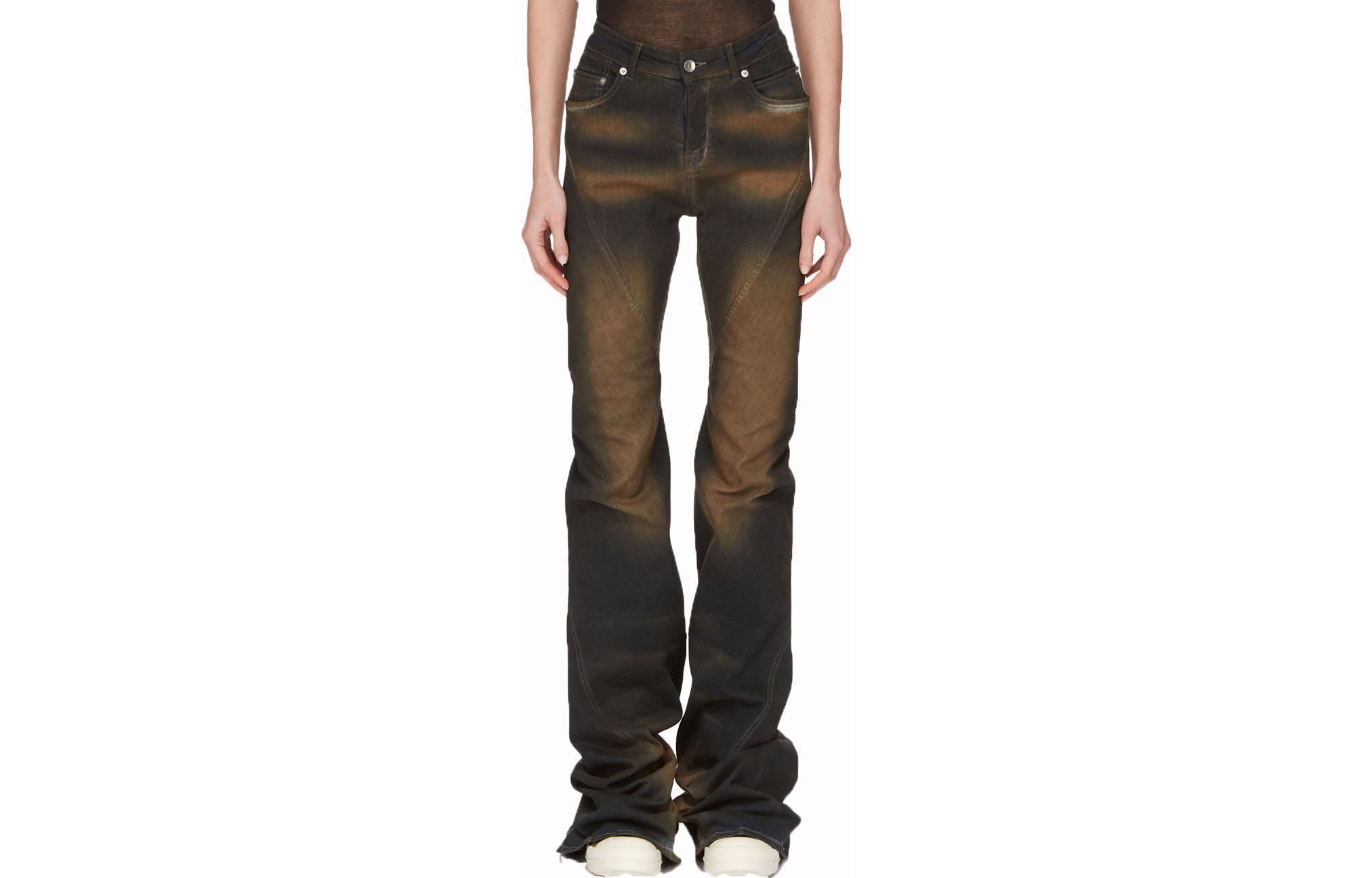 Order (W) Rick Owens DRKSHDW Dirtyfit Flared Jeans Hitam Wanita DS02C5302SDM-84