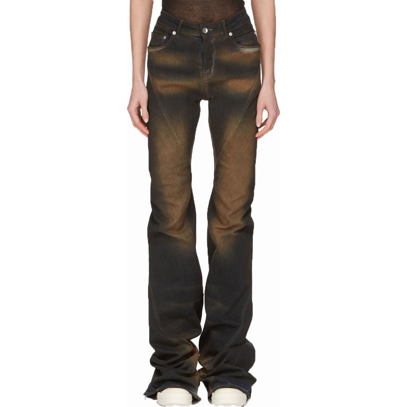 Lookbook (W) Rick Owens DRKSHDW Dirtyfit Flared Jeans Hitam Wanita DS02C5302SDM-84