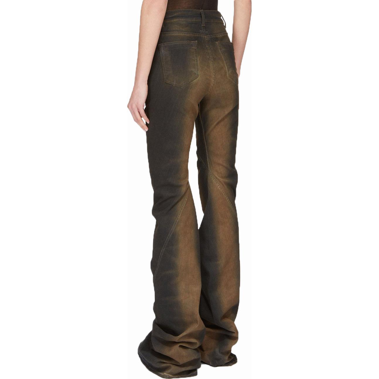 Shop (W) Rick Owens DRKSHDW Dirtyfit Flared Jeans Hitam Wanita DS02C5302SDM-84