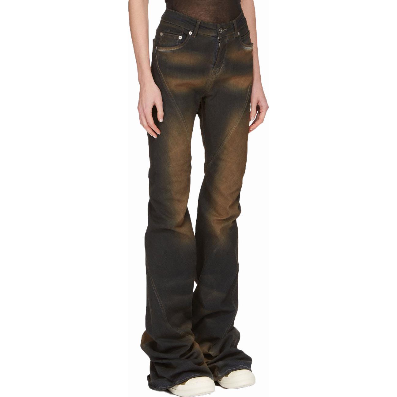 Purchase (W) Rick Owens DRKSHDW Dirtyfit Flared Jeans Hitam Wanita DS02C5302SDM-84