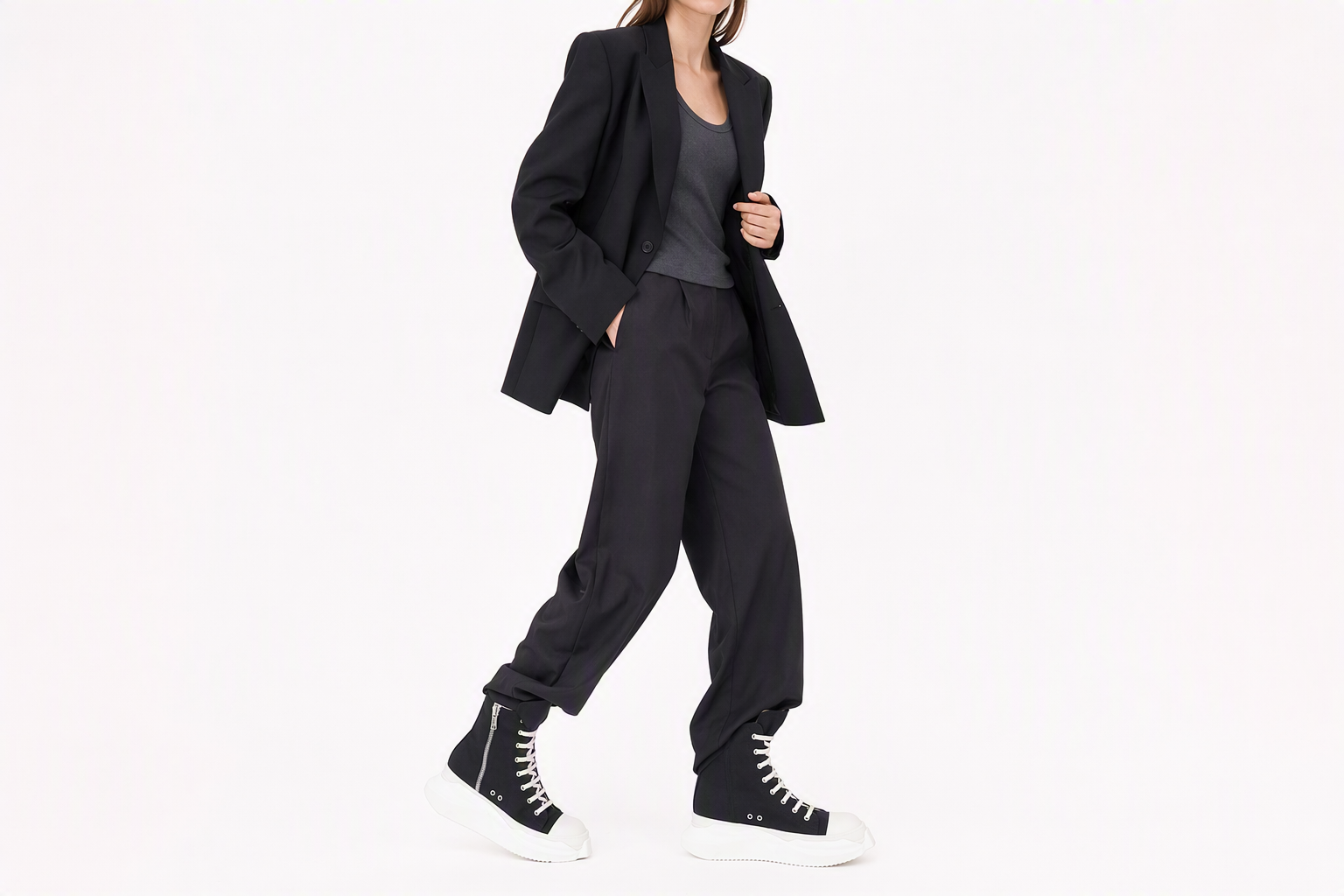 Order (W) Rick Owens DRKSHDW Fogachine Algodón Denim Alto Abstracto ''Black Milk'' DS21S2840-TNAP-91111-/-DS01B7840-MU-911-/-DS01B7840DM-911-/-DS02B4840-MU