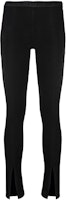 (Women) Rick Owens DRKSHDW FW21 Black Slim Fit Pants with Front Slit DS02A3317SBB-09 (Women) Rick Owens DRKSHDW FW21 Black Slim Fit Pants with Front Slit DS02A3317SBB-09