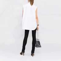 Shop (W) Rick Owens DRKSHDW FW21 黑色窄版前開衩長褲 DS02A3317SBB-09