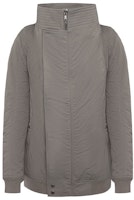(Women) Rick Owens DRKSHDW FW21 Gray High-Neck Asymmetric Logo Jacket. DS17F2714MU-58 (Women) Rick Owens DRKSHDW FW21 Gray High-Neck Asymmetric Logo Jacket. DS17F2714MU-58