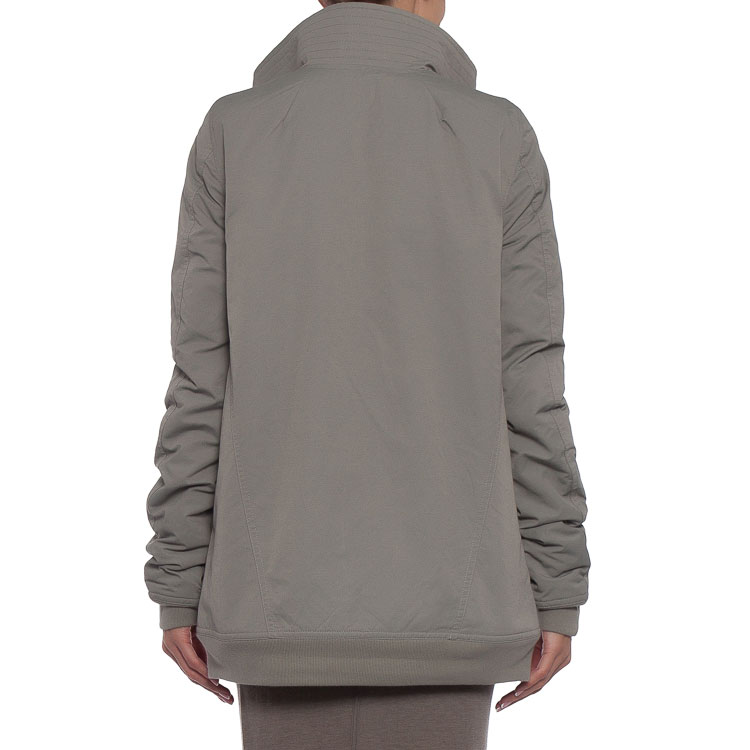 Purchase (W) Rick Owens DRKSHDW FW21 灰色高领不对称Logo外套。 DS17F2714MU-58