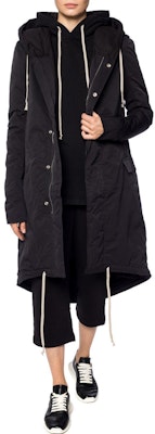 (W) Rick Owens DRKSHDW FW22 黑色中长款拉链连帽外套. DS18F7900MU-09 Shop (W) Rick Owens DRKSHDW FW22 黑色中长款拉链连帽外套. DS18F7900MU-09