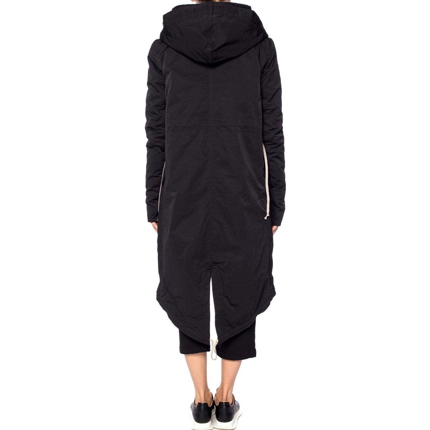 Purchase (W) Rick Owens DRKSHDW FW22 黑色中长款拉链连帽外套. DS18F7900MU-09