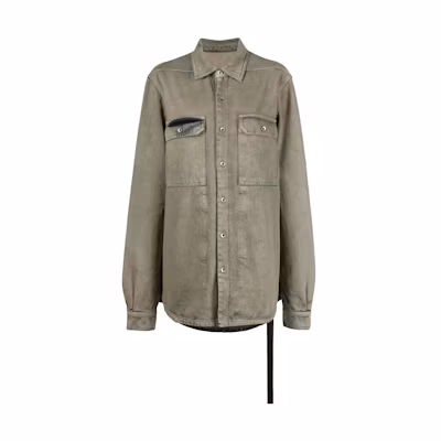 (Women) Rick Owens DRKSHDW FW22 Pocket Shirt Women Grey DS02B4705DMP-38