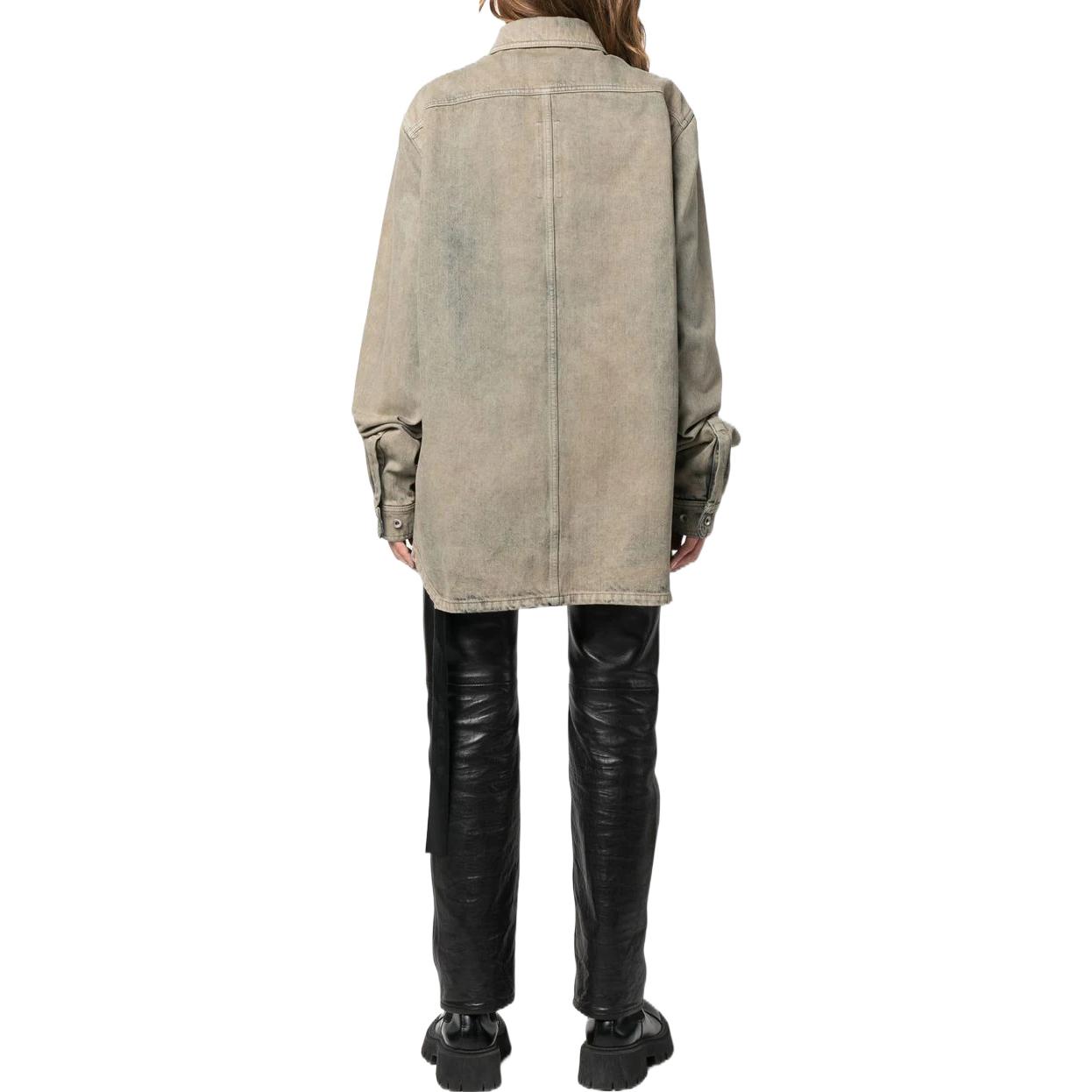 Shop (W) Rick Owens DRKSHDW FW22 女款灰色口袋衬衫 DS02B4705DMP-38