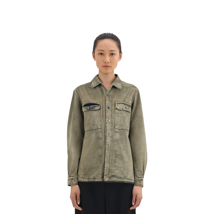 Details for (W) Rick Owens DRKSHDW FW22 女款灰色口袋衬衫 DS02B4705DMP-38