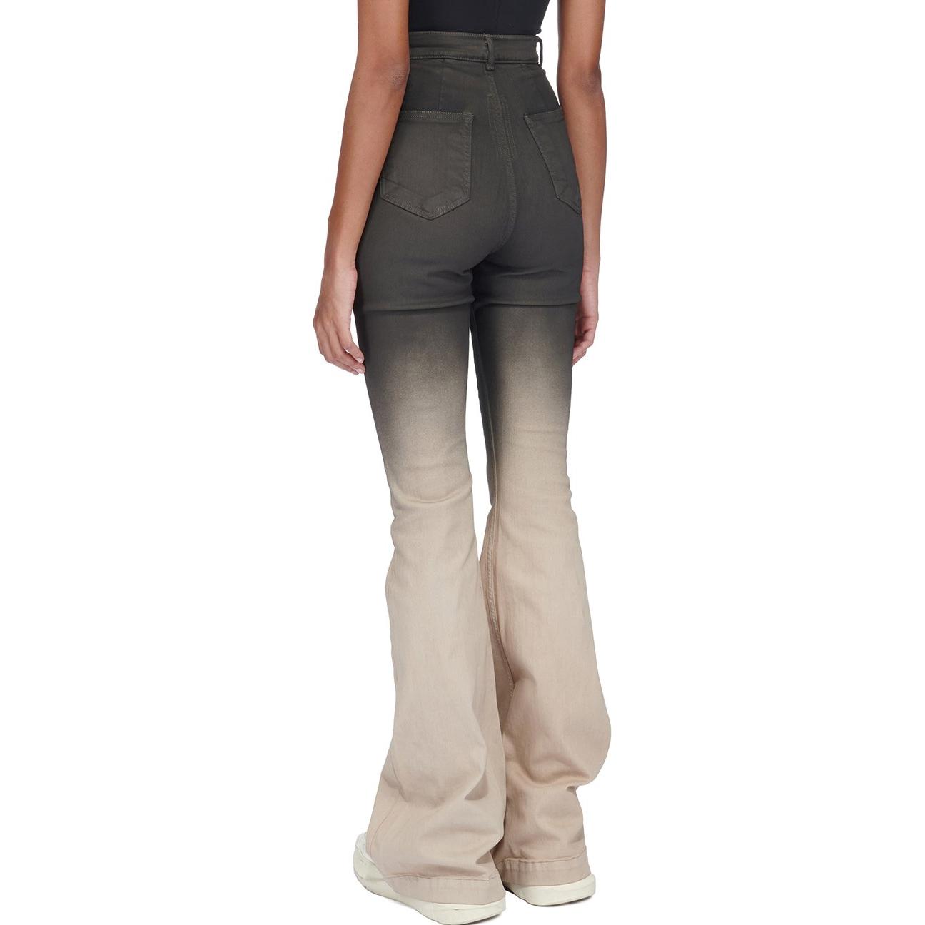 Shop (W) Rick Owens DRKSHDW FW23 黑色漸層喇叭深色拉鍊牛仔褲 DS02C5311SBEDE