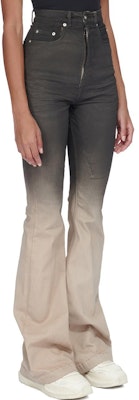 (W) Rick Owens DRKSHDW FW23 黑色漸層喇叭深色拉鍊牛仔褲 DS02C5311SBEDE Purchase (W) Rick Owens DRKSHDW FW23 黑色漸層喇叭深色拉鍊牛仔褲 DS02C5311SBEDE