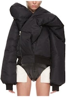 (Women) Rick Owens DRKSHDW FW23 Luxor Doll Bomber Black/Pale Green Recycled Jacket. DS02C5721BR-09 (Women) Rick Owens DRKSHDW FW23 Luxor Doll Bomber Black/Pale Green Recycled Jacket. DS02C5721BR-09