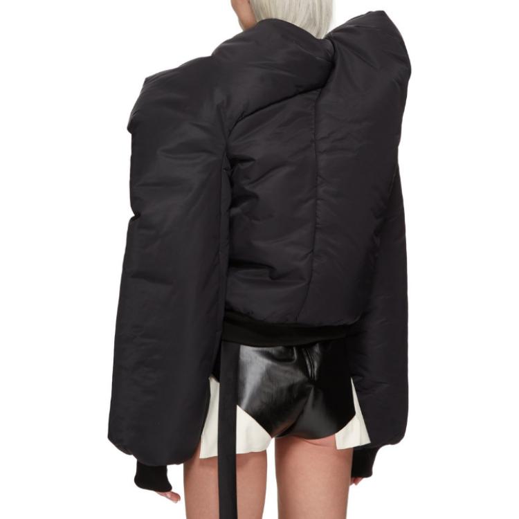 Purchase (W) Rick Owens DRKSHDW FW23 Luxor Doll Bomber Hitam/Hijau Pudar Jaket Daur Ulang. DS02C5721BR-09