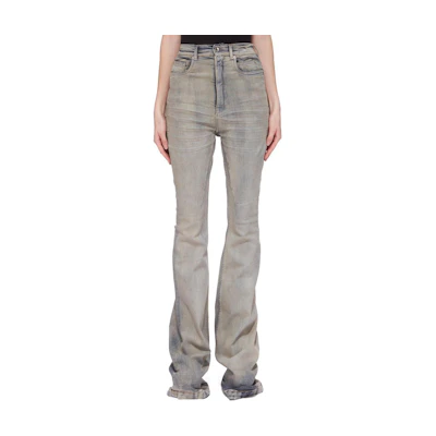 (Women) Rick Owens DRKSHDW FW24 Slim Fit High-Waisted Light Blue Jeans. DS02D2311SKY-46